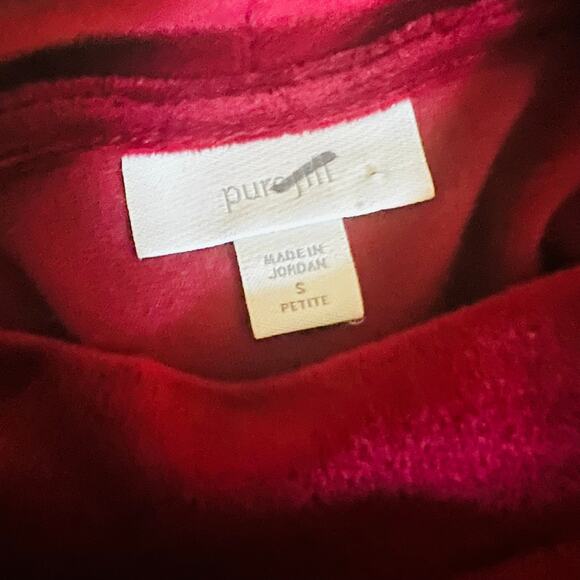 J. Jill Pure Jill Velour Long Sleeve Tunic Top Size SP Small Petite Burgundy - Picture 4 of 8